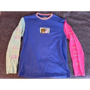 Teddy Fresh x RIPNDIP 2.0 Colorblock Long Sleeve Shirt Bear Cat Heart Size M